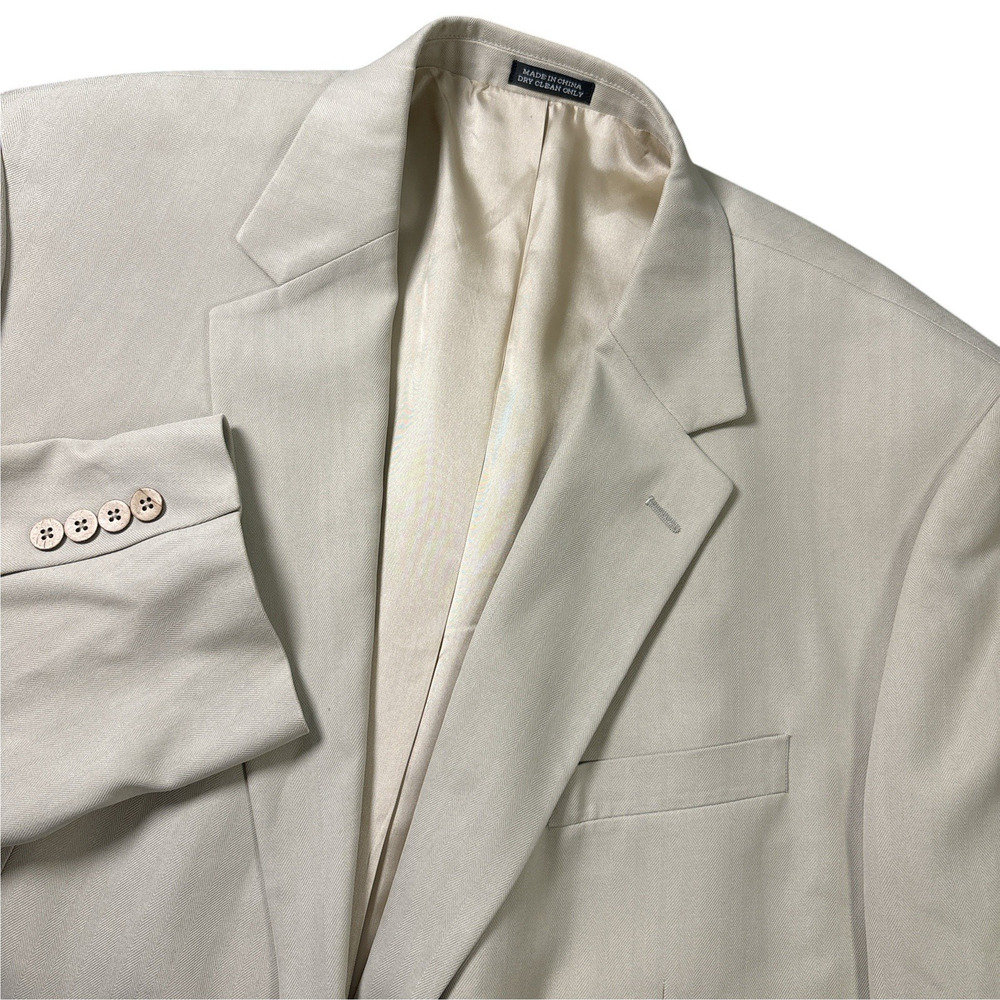 Joseph & Feiss 100% Silk Blazer Mens Size 46R Beige Sport Jacket Coat
